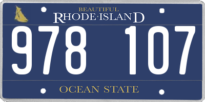 RI license plate 978107