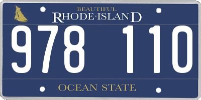 RI license plate 978110
