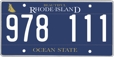 RI license plate 978111