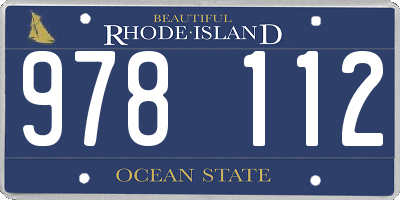 RI license plate 978112