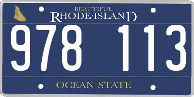 RI license plate 978113