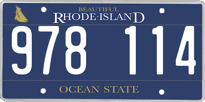 RI license plate 978114