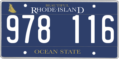 RI license plate 978116