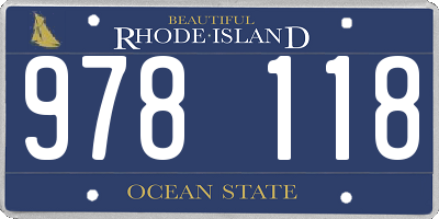 RI license plate 978118