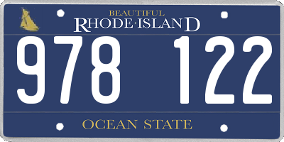 RI license plate 978122