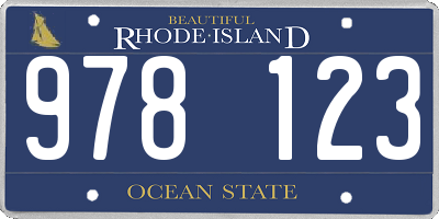 RI license plate 978123