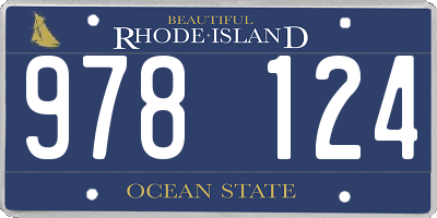 RI license plate 978124