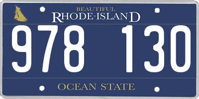 RI license plate 978130