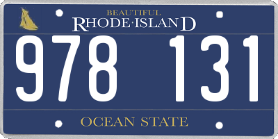 RI license plate 978131