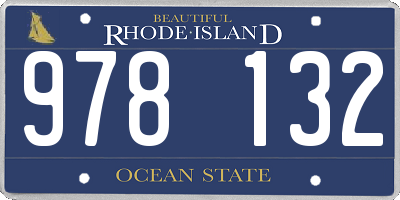 RI license plate 978132