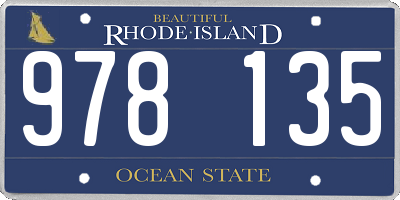 RI license plate 978135