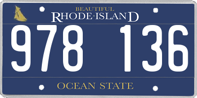 RI license plate 978136