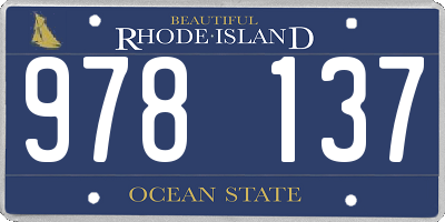 RI license plate 978137