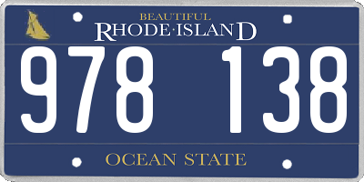 RI license plate 978138