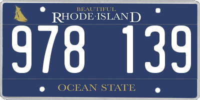 RI license plate 978139