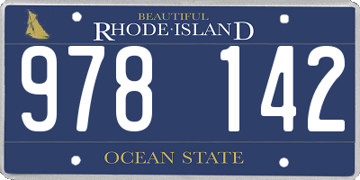 RI license plate 978142