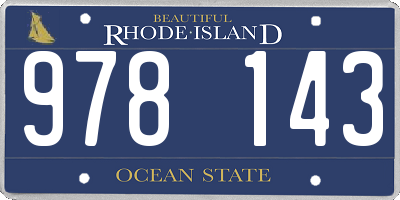 RI license plate 978143