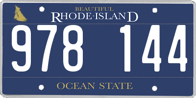 RI license plate 978144