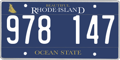 RI license plate 978147