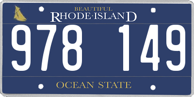 RI license plate 978149