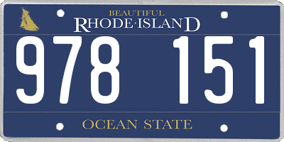 RI license plate 978151