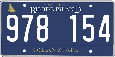RI license plate 978154