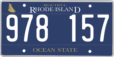 RI license plate 978157