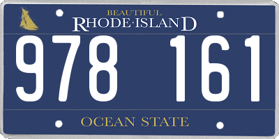 RI license plate 978161