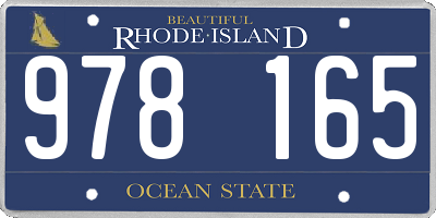 RI license plate 978165