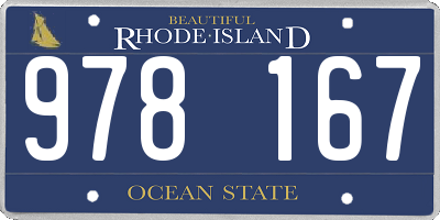 RI license plate 978167
