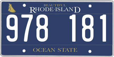 RI license plate 978181