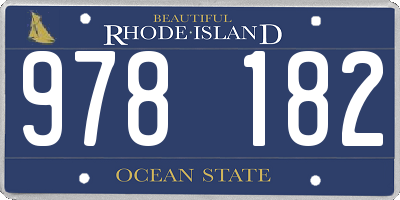 RI license plate 978182