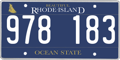RI license plate 978183