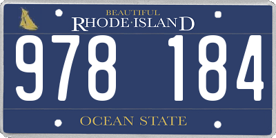 RI license plate 978184