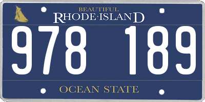RI license plate 978189