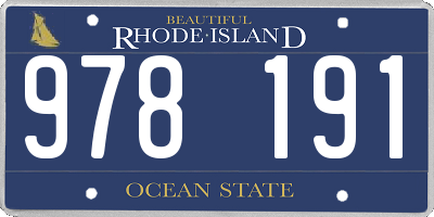 RI license plate 978191