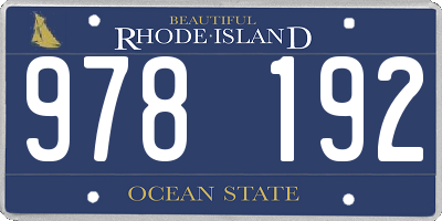 RI license plate 978192