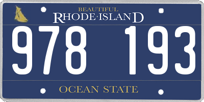 RI license plate 978193