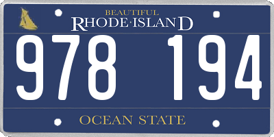 RI license plate 978194