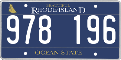 RI license plate 978196