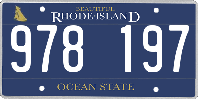 RI license plate 978197