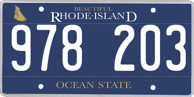 RI license plate 978203