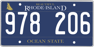 RI license plate 978206