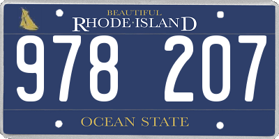 RI license plate 978207