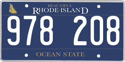 RI license plate 978208
