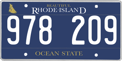 RI license plate 978209