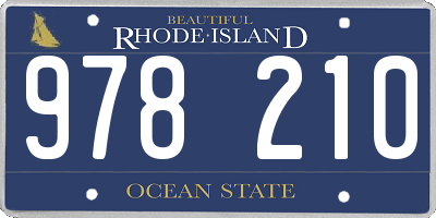 RI license plate 978210