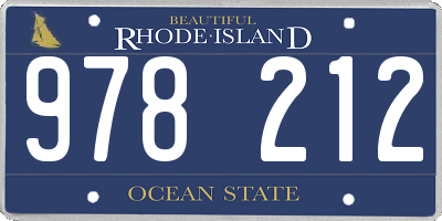 RI license plate 978212