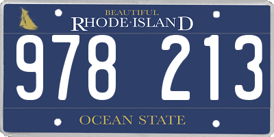 RI license plate 978213