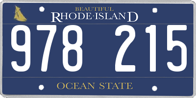 RI license plate 978215